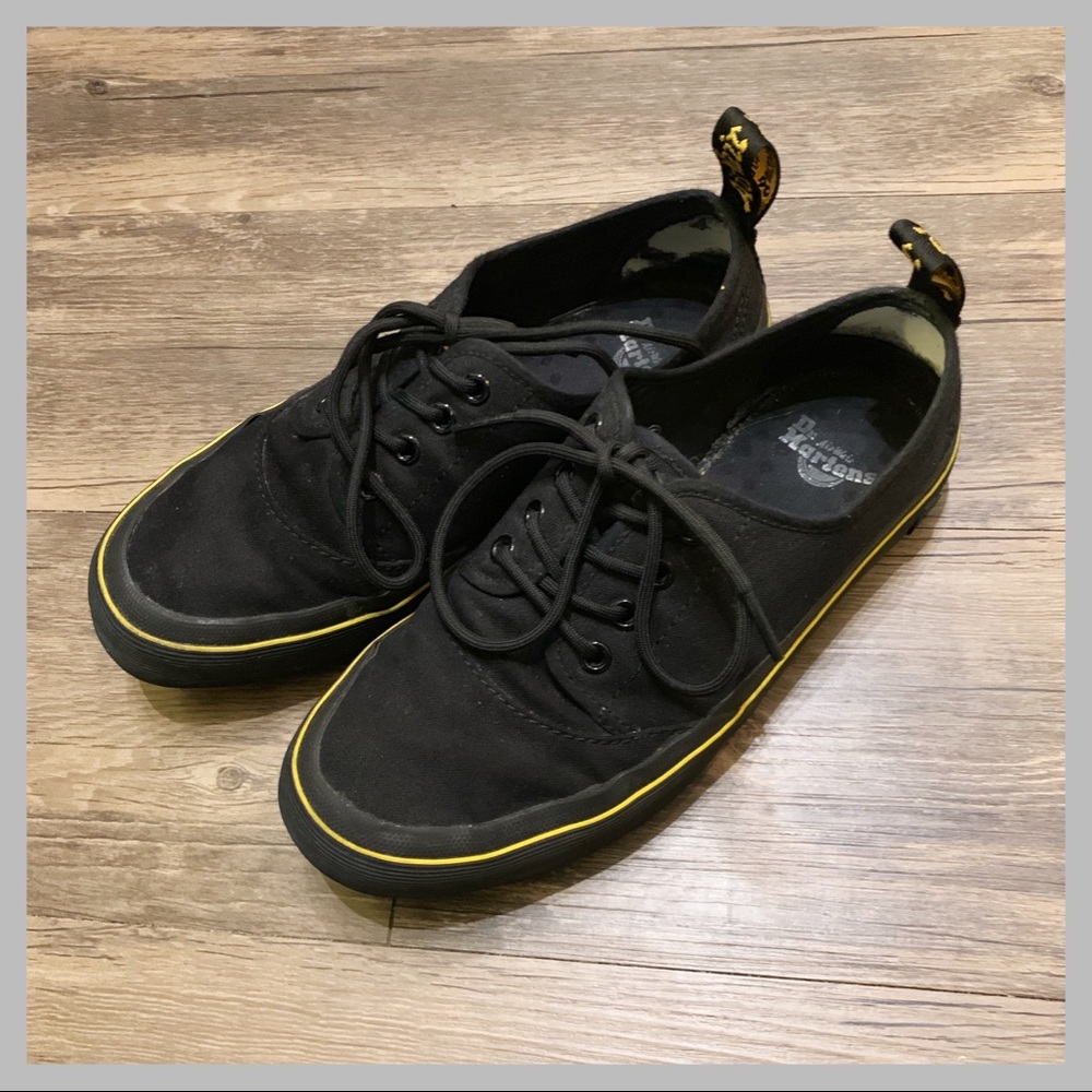 Dr Martins Black Canvas Shoes